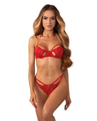 Komplet Obsessive Matildea Bra & Crothless Thong S-3XL