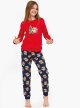 Piżama Cornette Young Girl 592/186 Teddy dł/r Christmas 134-164